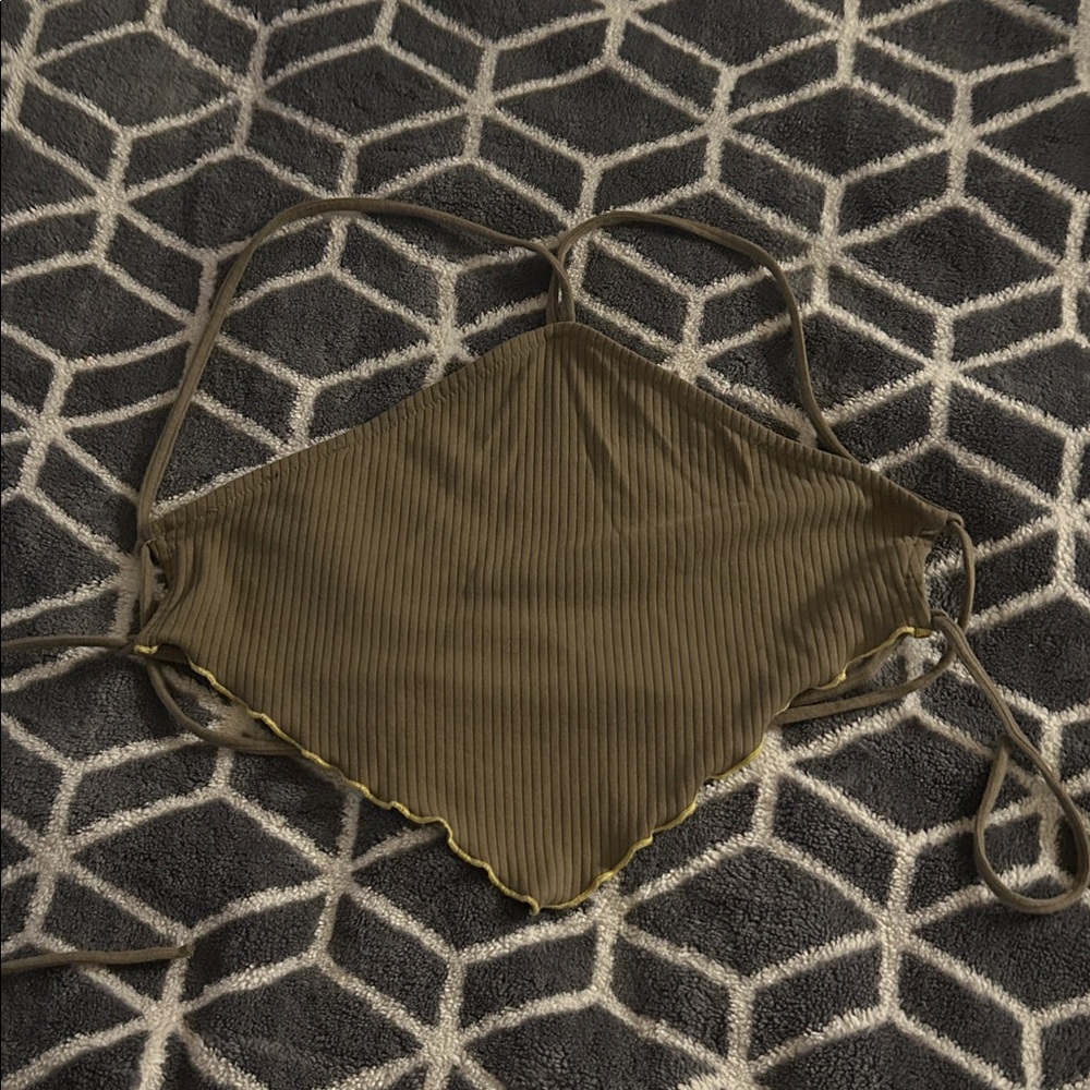 Wild Fable Olive Green Ribbed Crop Top